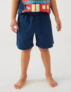 2pk Pure Cotton Transport Short Pyjama Sets (1-8 Yrs) -School Uniform Store SD 04 T86 3795Q F4 X EC 2