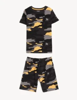 Cotton Rich Camouflage Short Pyjama Set (7-16 Yrs) 7 Cotton Rich Camouflage Short Pyjama Set (7-16 Yrs) -School Uniform Store SD 04 T86 5208E Y4 X EC 90