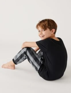 2pk Pure Cotton Checked Pyjama Sets (6-16 Yrs) -School Uniform Store SD 04 T86 5235T T0 X EC 1