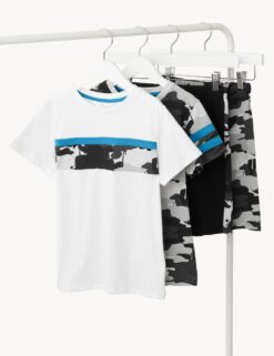 2pk Cotton Rich Camouflage Short Pyjama Set (6-16 Yrs)