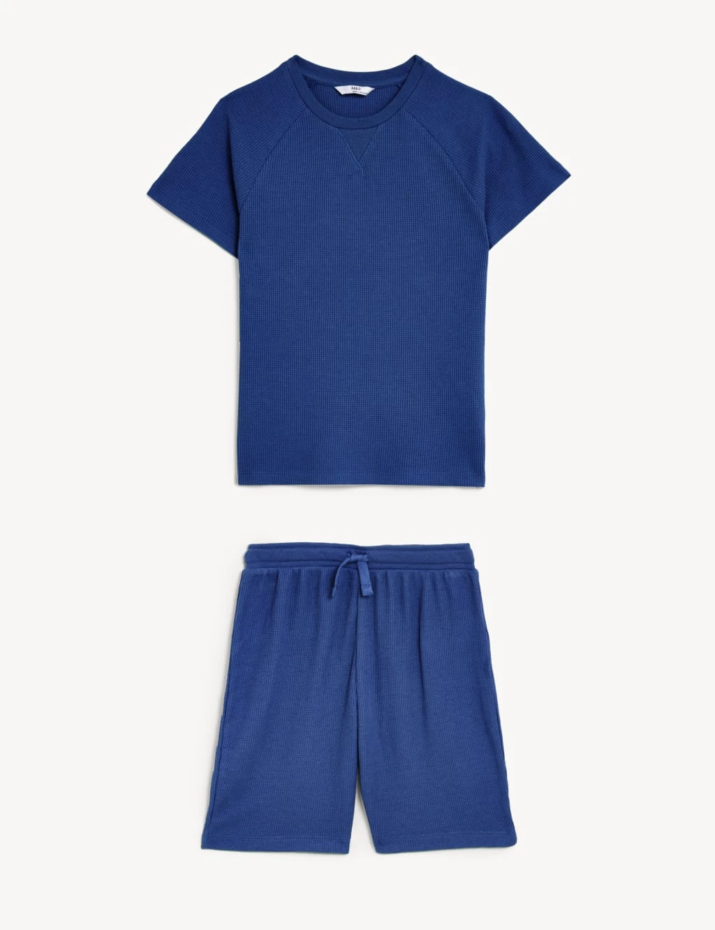 Cotton Blend Waffle Short Pyjama Set (6-16 Yrs) 4 Cotton Blend Waffle Short Pyjama Set (6-16 Yrs) - Image 2