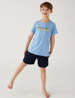 Pure Cotton The Kid Slogan Short Pyjama Set (1 - 16 Yrs)