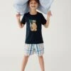 Pure Cotton Spencer Bear Short Pyjama Set (1 - 16 Yrs) -School Uniform Store SD 04 T86 7027X E4 X EC 0