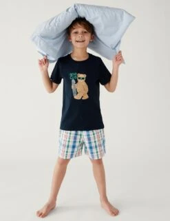 Pure Cotton Spencer Bear Short Pyjama Set (1 - 16 Yrs)