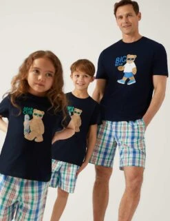 Pure Cotton Spencer Bear Short Pyjama Set (1 - 16 Yrs) -School Uniform Store SD 04 T86 7027X E4 X EC 7