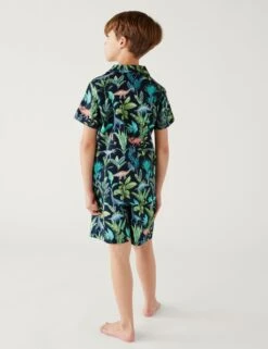 Pure Cotton Dinosaur Short Pyjama Set (1-16 Yrs) -School Uniform Store SD 04 T86 7031X E4 X EC 1