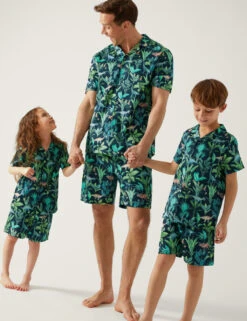 Pure Cotton Dinosaur Short Pyjama Set (1-16 Yrs) -School Uniform Store SD 04 T86 7031X E4 X EC 6