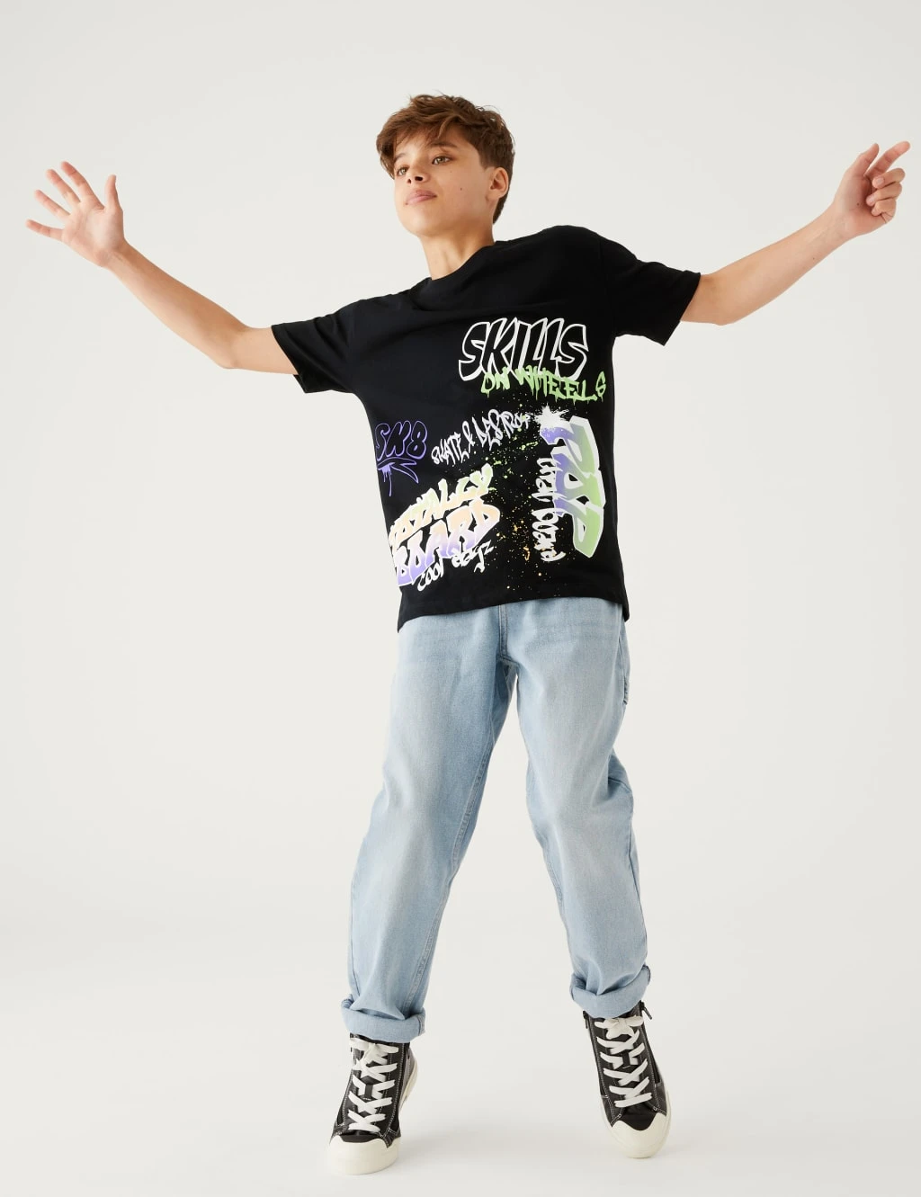 Pure Cotton Graffiti Slogan T-Shirt (6 - 16 Yrs) 3 Pure Cotton Graffiti Slogan T-Shirt (6 - 16 Yrs)
