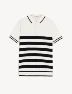Cotton Rich Striped Knitted Polo Shirt (6 - 16 Yrs) 8 Cotton Rich Striped Knitted Polo Shirt (6 - 16 Yrs) -School Uniform Store SD 04 T87 2349L Z4 X EC 90