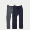 2pk Pure Cotton Ripstop Trousers (6-16 Yrs)