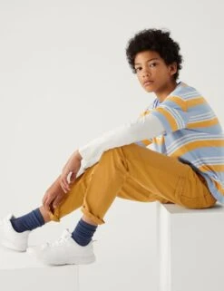 Pure Cotton Relaxed Trousers (6-16 Yrs)