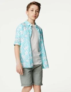 Cotton Rich Floral Shirt & T-Shirt Set (6-16 Yrs)