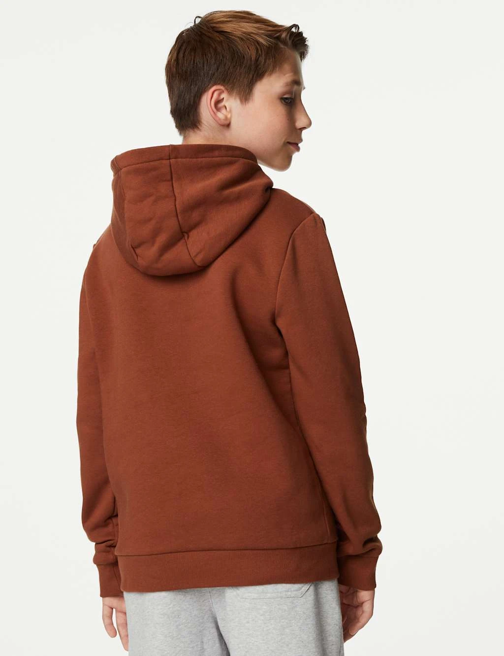 Cotton Rich Plain Hoodie (6-16 Yrs) 6 Cotton Rich Plain Hoodie (6-16 Yrs) - Image 4