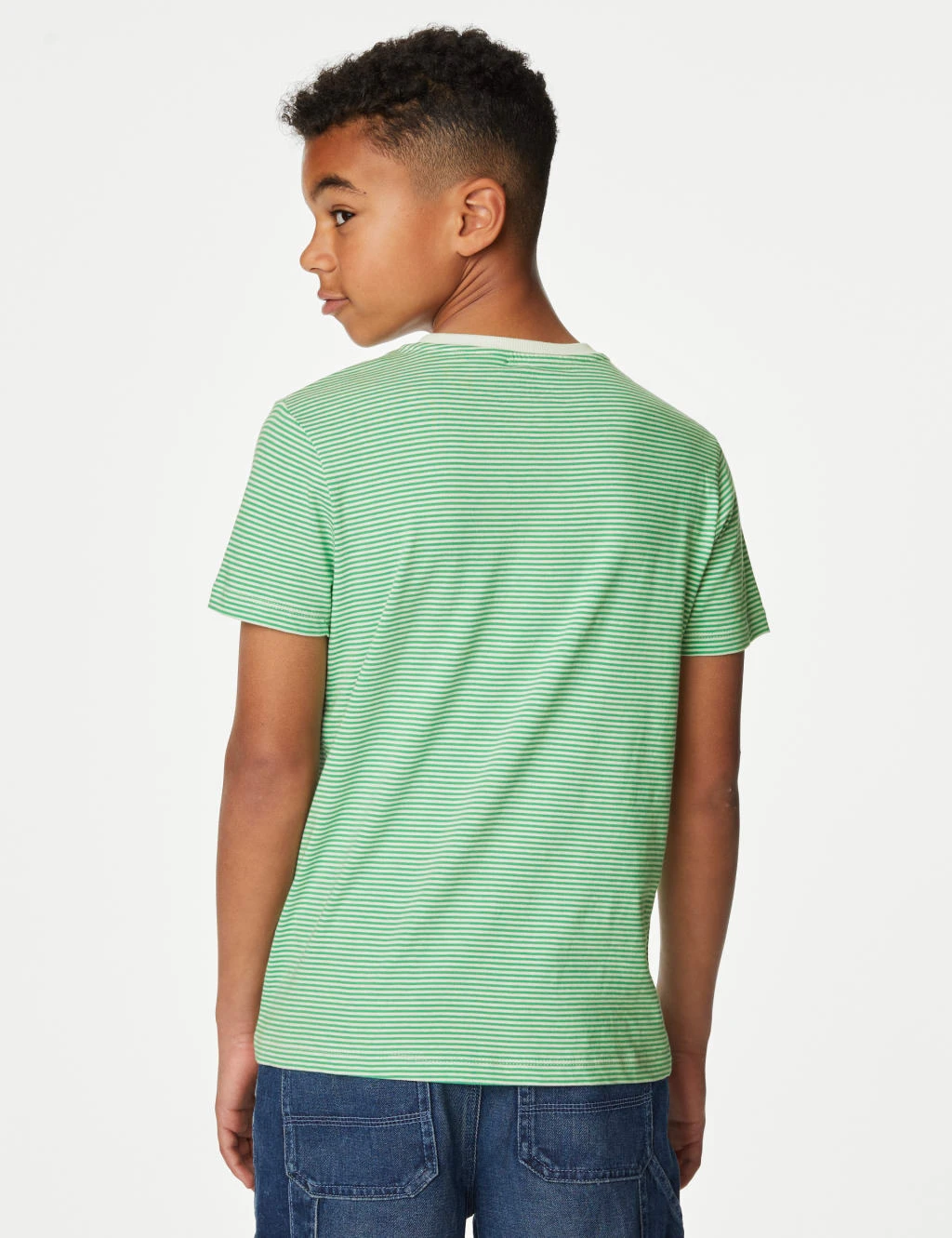 3pk Pure Cotton Striped T-Shirts (6-16 Yrs ) 5 3pk Pure Cotton Striped T-Shirts (6-16 Yrs ) - Image 3