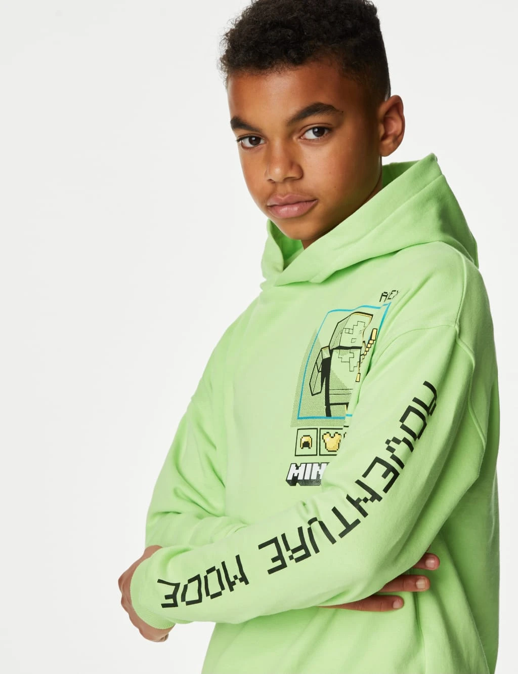 Cotton Rich Minecraft™ Hoodie (6-16 Yrs) 3 Cotton Rich Minecraft™ Hoodie (6-16 Yrs)