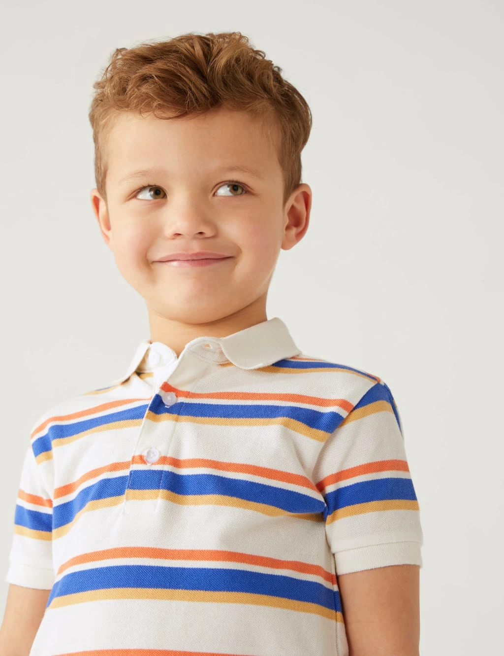 Pure Cotton Striped Polo Shirt (2-8 Yrs) 3 Pure Cotton Striped Polo Shirt (2-8 Yrs)