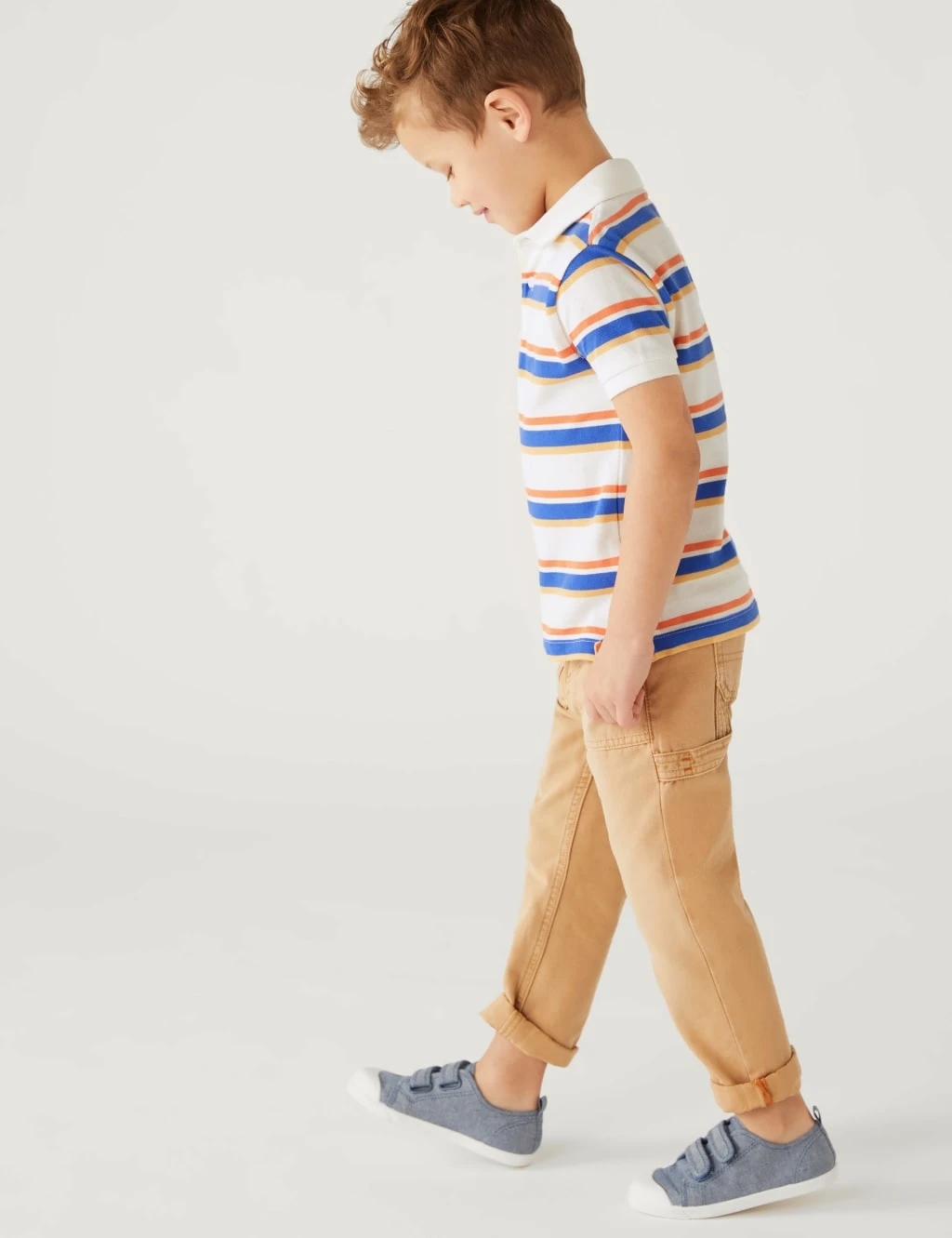 Pure Cotton Striped Polo Shirt (2-8 Yrs) 5 Pure Cotton Striped Polo Shirt (2-8 Yrs) - Image 3