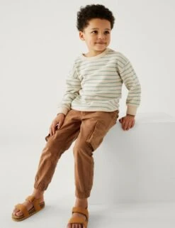 Pure Cotton Cargo Trousers (2-8 Yrs)