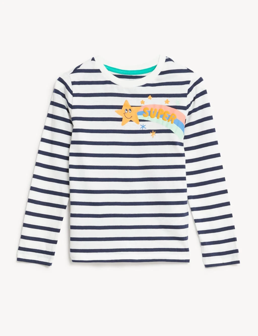Pure Cotton Striped Shooting Star Top (2-8 Yrs) 4 Pure Cotton Striped Shooting Star Top (2-8 Yrs) - Image 2