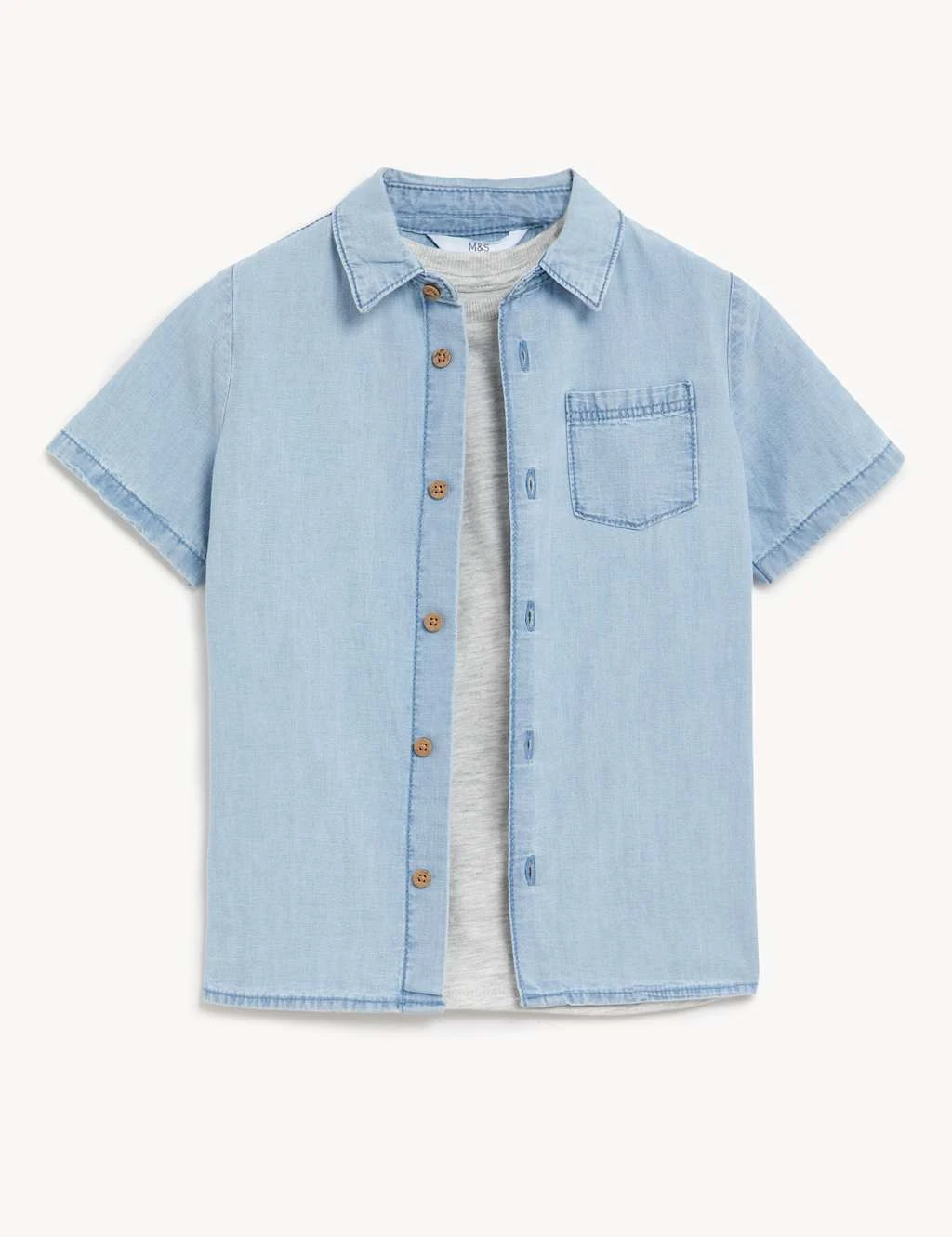 2pc Denim Shirt & T-Shirt Set (2-8 Yrs) 4 2pc Denim Shirt & T-Shirt Set (2-8 Yrs) - Image 2