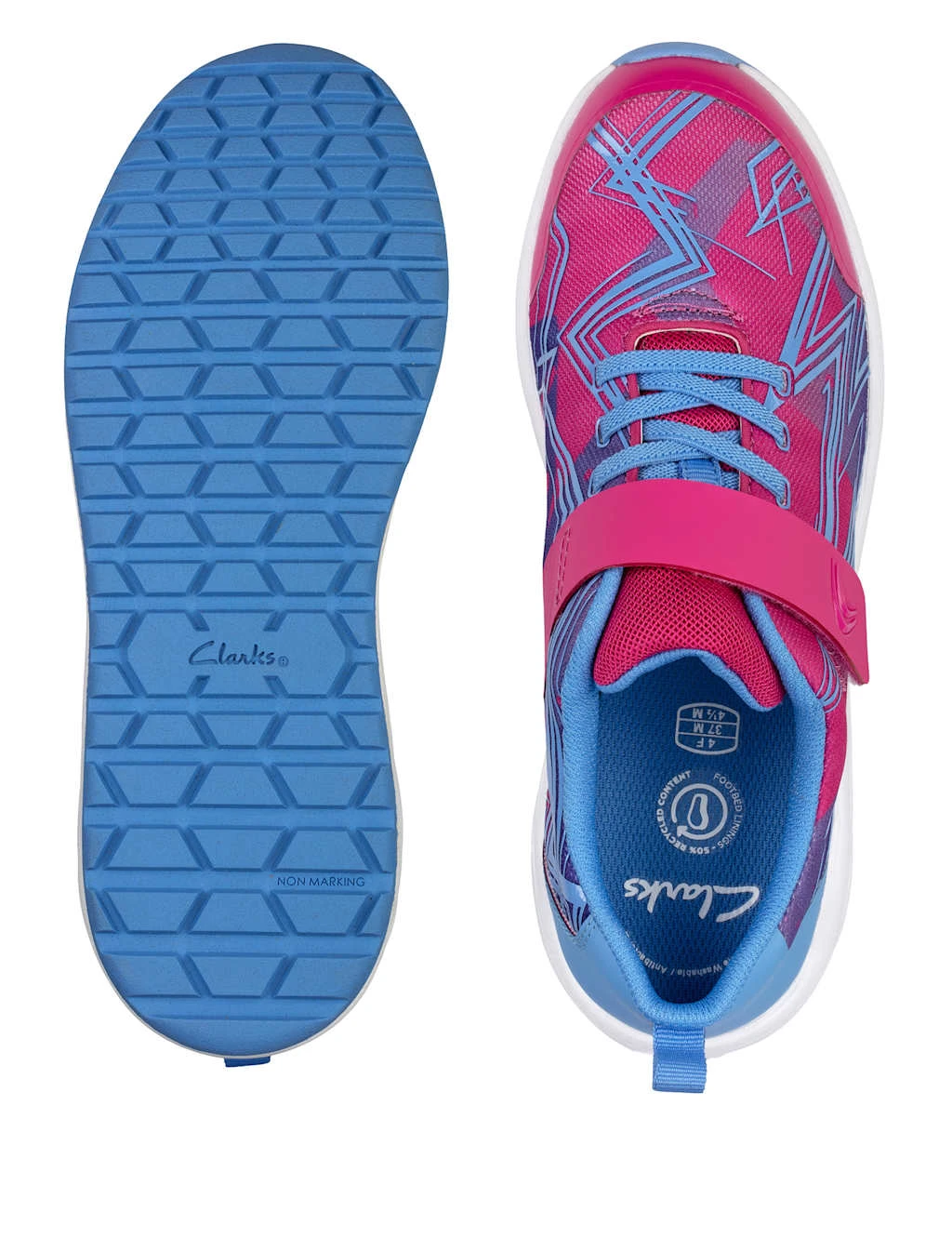 Clarks Kids' Riptape Trainers (Youth Size 3-5.5) 4 Clarks Kids' Riptape Trainers (Youth Size 3-5.5) - Image 2