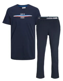 Jack & Jones Junior Pure Cotton Logo Print Pyjamas (8-16 Yrs)