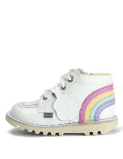 Kickers Kids' Leather Rainbow Ankle Boots (7 Small - 12 Small)