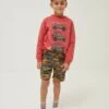 Pure Cotton Camouflage Cargo Shorts (3-13 Yrs)