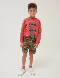 Pure Cotton Camouflage Cargo Shorts (3-13 Yrs)