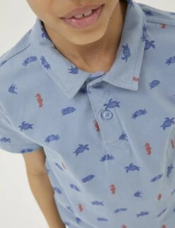 Pure Cotton Sea Creatures Polo Shirt (3-13 Yrs) -School Uniform Store SD 10 T94 1115 E4 X EC 1