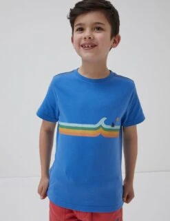 Pure Cotton Wave Graphic T-Shirt (3-13 Yrs)