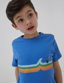 Pure Cotton Wave Graphic T-Shirt (3-13 Yrs) -School Uniform Store SD 10 T94 1118 E4 X EC 1