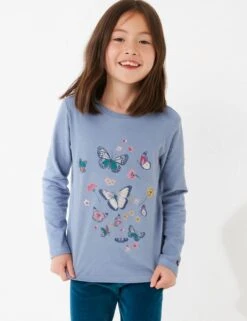 Pure Cotton Butterfly T-Shirt (3-13 Yrs)