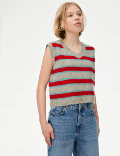 Striped Knitted Vest (6-16 Yrs)