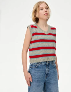 Striped Knitted Vest (6-16 Yrs)