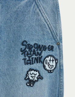 The Doodle Boy Pure Cotton Relaxed Slogan Jeans (4-16 Yrs) -School Uniform Store The Doodle Boy Pure Cotton Relaxed Slogan Jeans 4 16 Yrs 1 6