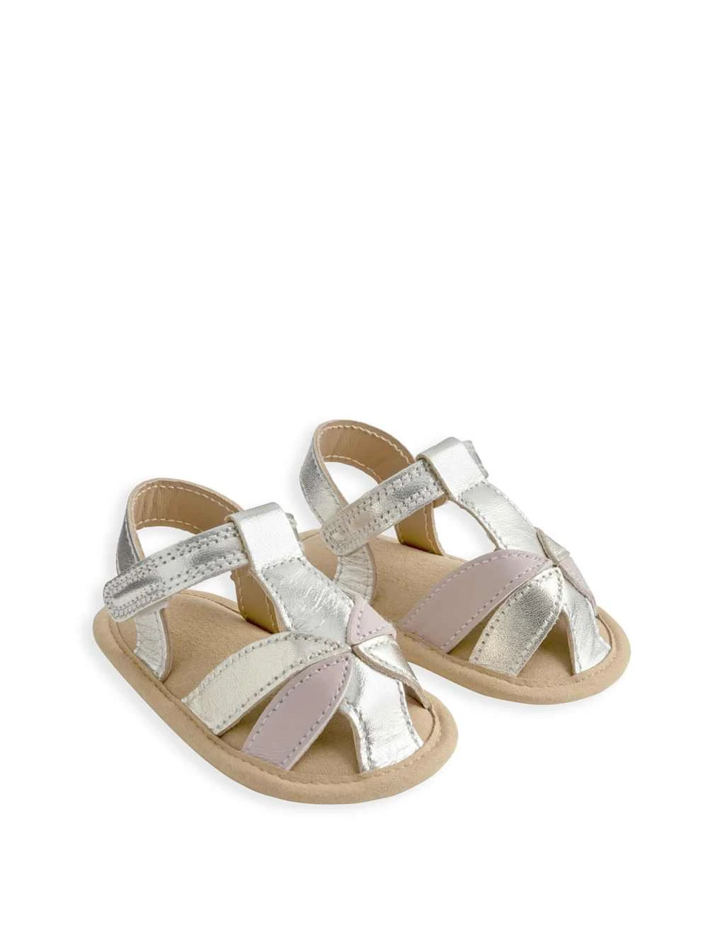 Mamas & Papas Baby Leather Metallic Pram Shoe Sandals (0-12 Mths) 5 Mamas & Papas Baby Leather Metallic Pram Shoe Sandals (0-12 Mths) - Image 3