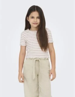 Cotton Blend Striped Cropped T-Shirt (7-14 Yrs) 18 Cotton Blend Striped Cropped T-Shirt (7-14 Yrs) -School Uniform Store cotton blend striped cropped t shirt 7 14 yrs 1 6