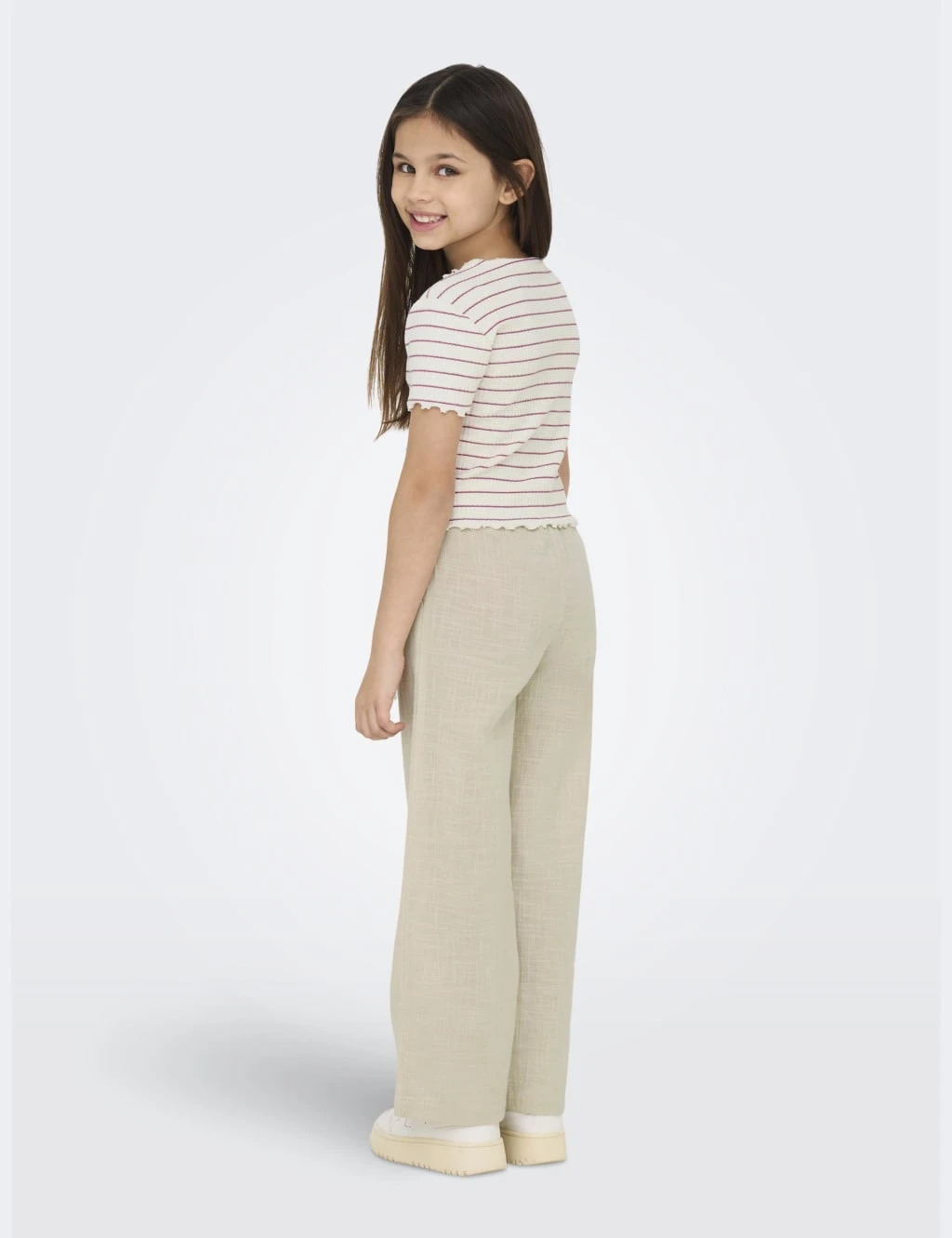 Cotton Blend Striped Cropped T-Shirt (7-14 Yrs) 10 Cotton Blend Striped Cropped T-Shirt (7-14 Yrs) - Image 8