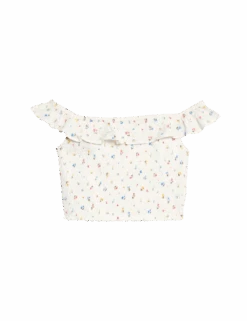 Cotton Rich Frill Bardot Top (6-16 Yrs) -School Uniform Store cotton rich frill bardot top 6 16 yrs