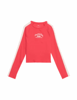 Cotton Rich Graphic Ribbed Top (6-16 Yrs) 28 Cotton Rich Graphic Ribbed Top (6-16 Yrs) -School Uniform Store cotton rich graphic ribbed top 6 16 yrs