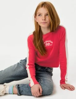 Cotton Rich Graphic Ribbed Top (6-16 Yrs) 33 Cotton Rich Graphic Ribbed Top (6-16 Yrs) -School Uniform Store cotton rich graphic ribbed top 6 16 yrs 1 10