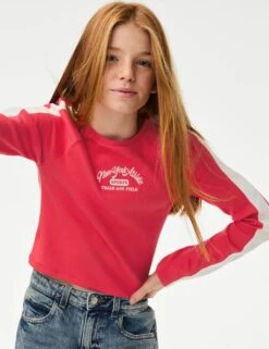 Cotton Rich Graphic Ribbed Top (6-16 Yrs) 31 Cotton Rich Graphic Ribbed Top (6-16 Yrs) -School Uniform Store cotton rich graphic ribbed top 6 16 yrs 1 8