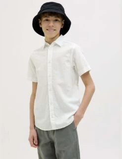 Jack & Jones Junior Cotton Rich Short Sleeve Shirt (8-16 Yrs) -School Uniform Store cotton rich short sleeve shirt 8 16 yrs 1 6