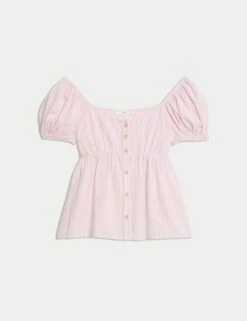 Cotton Rich Striped Top (6-16 Yrs) -School Uniform Store cotton rich striped top 6 16 yrs 1 2