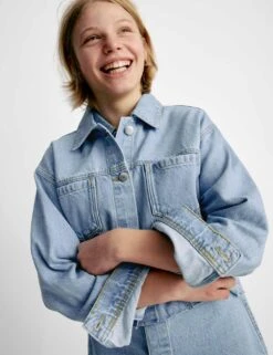 Cropped Denim Jacket (6-16 Years) -School Uniform Store cropped denim jacket 6 16 years 1 14