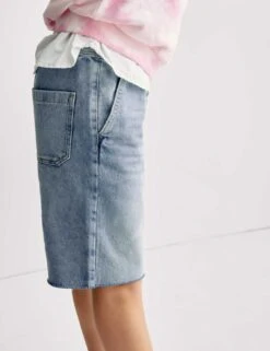 Denim Elasticated Waist Frayed Shorts (6-16 Yrs) -School Uniform Store denim elasticated waist frayed shorts 6 16 yrs 1 9