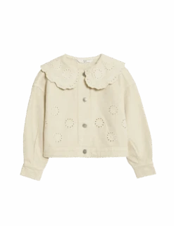 Denim Embroidered Shacket (2-8 Yrs) -School Uniform Store denim embroidered shacket 2 8 yrs