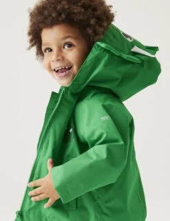 Regatta Hooded Animal Waterproof Jacket (6 Mths-3 Yrs) -School Uniform Store hooded dinosaur jacket 6 36 mths 1 10