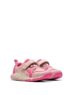 Clarks Kids’ Leather Floral Riptape Trainers (4 Small - 6½ Small) -School Uniform Store kids leather floral riptape trainers 4 small 6 small 1 15